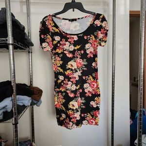 Floral Black Dress
